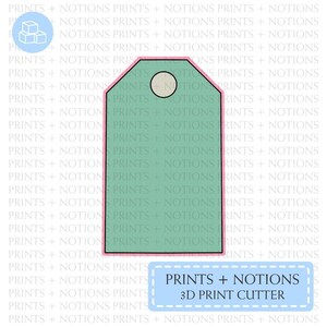 Ticket Tag Shape Cookie Cutter | Polymer Clay Cutters | Ceramic Clay Cutters | Fondant Cutters | Gum Paste Cutter | 3D Printed