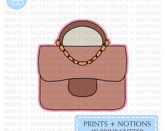 Purse with Handle and Chain Cookie Cutter | Polymer Clay Cutters | Ceramic Clay Cutters | Fondant Cutters | Gum Paste Cutter | 3D Printed