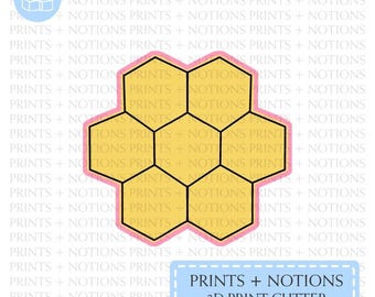 Bee Honeycomb Cookie Cutter | Polymer Clay Cutters | Ceramic Clay Cutters | Fondant Cutters | Gum Paste Cutter | 3D Printed