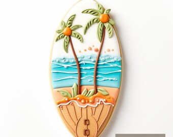 Surfboard Cookie Cutter | Polymer Clay Cutters | Ceramic Clay Cutters | Fondant Cutters | Gum Paste Cutter | 3D Printed