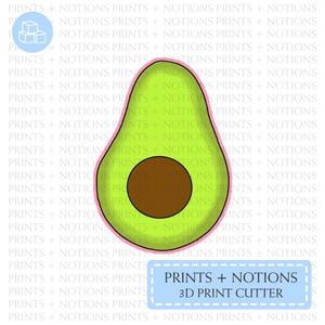 Avocado Cookie Cutter | Polymer Clay Cutters | Ceramic Clay Cutters | Fondant Cutters | Gum Paste Cutter | 3D Printed