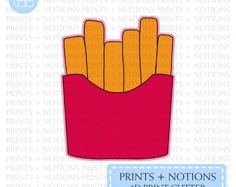 French Fries Cookie Cutter | Polymer Clay Cutters | Ceramic Clay Cutters | Fondant Cutters | Gum Paste Cutter | 3D Printed
