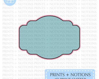 Plaque v.6 Banner Label Shape Cookie Cutter | Polymer Clay Cutters | Ceramic Clay Cutters | Fondant Cutters | Gum Paste Cutter | 3D Printed