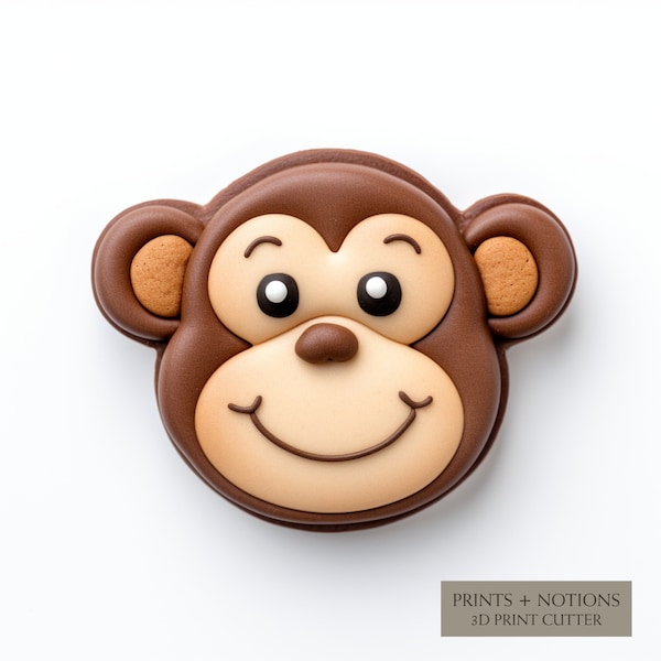 Monkey Head Cookie Cutter | Polymer Clay Cutters | Ceramic Clay Cutters | Fondant Cutters | Gum Paste Cutter | 3D Printed