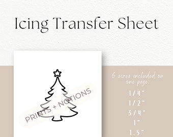 Christmas Tree Royal Icing Transfer Sheet | Royal Icing Template | Sprinkles | No 6
