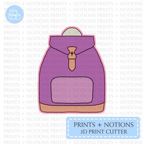 Backpack Cookie Cutter | Polymer Clay Cutters | Ceramic Clay Cutters | Fondant Cutters | Gum Paste Cutter | 3D Printed
