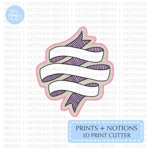 Ribbon Banner Shape Cookie Cutter | Polymer Clay Cutters | Ceramic Clay Cutters | Fondant Cutters | Gum Paste Cutter | 3D Printed