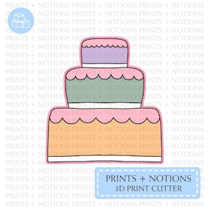 3 Tier Cake Cookie Cutter | Polymer Clay Cutters | Ceramic Clay Cutters | Fondant Cutters | Gum Paste Cutter | 3D Printed