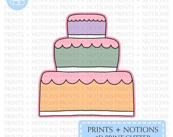 3 Tier Cake Cookie Cutter | Polymer Clay Cutters | Ceramic Clay Cutters | Fondant Cutters | Gum Paste Cutter | 3D Printed