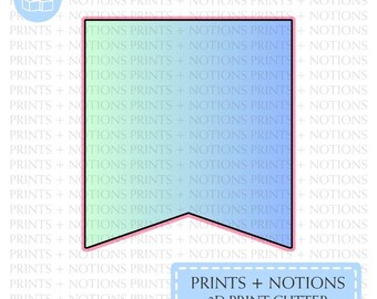 Pennant Banner v.1 Shape Cookie Cutter | Polymer Clay Cutters | Ceramic Clay Cutters | Fondant Cutters | Gum Paste Cutter | 3D Printed