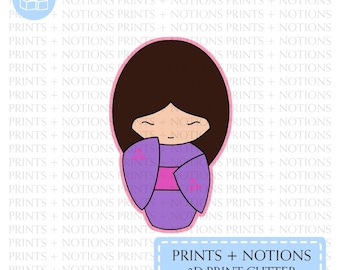 Asian Doll 1 Cookie Cutter | Polymer Clay Cutters | Ceramic Clay Cutters | Fondant Cutters | Gum Paste Cutter | 3D Printed