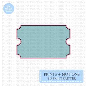 Ticket Shape Cookie Cutter | Polymer Clay Cutters | Ceramic Clay Cutters | Fondant Cutters | Gum Paste Cutter | 3D Printed