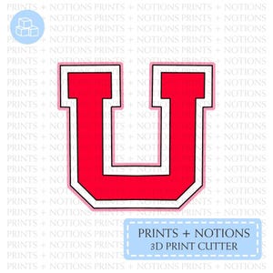 University U Letter Cookie Cutter | Polymer Clay Cutters | Ceramic Clay Cutters | Fondant Cutters | Gum Paste Cutter | 3D Printed