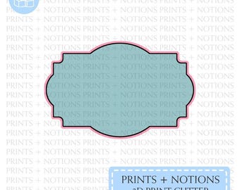 Plaque v.5 Banner Label Shape Cookie Cutter | Polymer Clay Cutters | Ceramic Clay Cutters | Fondant Cutters | Gum Paste Cutter | 3D Printed