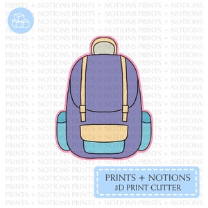 Backpack with Side Pockets Cookie Cutter | Polymer Clay Cutters | Ceramic Clay Cutters | Fondant Cutters | Gum Paste Cutter | 3D Printed