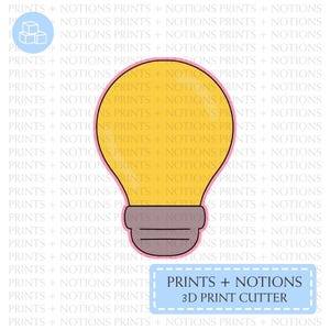 Light Bulb Cookie Cutter | Polymer Clay Cutters | Ceramic Clay Cutters | Fondant Cutters | Gum Paste Cutter | 3D Printed