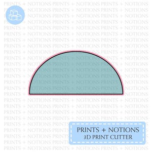 Semi Circle Shape Cookie Cutter | Polymer Clay Cutters | Ceramic Clay Cutters | Fondant Cutters | Gum Paste Cutter | 3D Printed