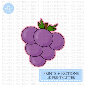Grapes Cookie Cutter | Polymer Clay Cutters | Ceramic Clay Cutters | Fondant Cutters | Gum Paste Cutter | 3D Printed