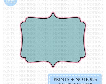 Plaque v.10 Banner Label Shape Cookie Cutter | Polymer Clay Cutters | Ceramic Clay Cutters | Fondant Cutters | Gum Paste Cutter | 3D Printed