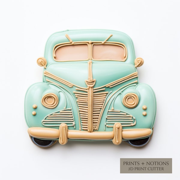 Vintage Car Cookie Cutter | Polymer Clay Cutters | Ceramic Clay Cutters | Fondant Cutters | Gum Paste Cutter | 3D Printed