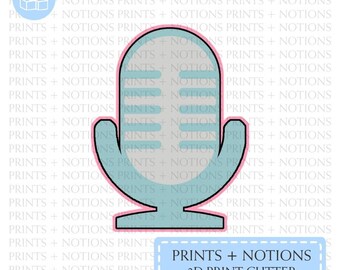 Podcast Microphone Cookie Cutter | Polymer Clay Cutters | Ceramic Clay Cutters | Fondant Cutters | Gum Paste Cutter | 3D Printed