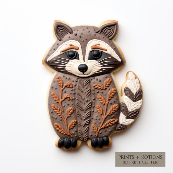 Racoon Cookie Cutter | Polymer Clay Cutters | Ceramic Clay Cutters | Fondant Cutters | Gum Paste Cutter | 3D Printed