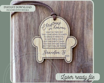 Christmas in Heaven Christmas Ornament Cut File: Laser Ready (SVG DXF Digital Download)