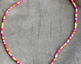 Colorful trendy beaded fashion necklace