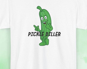 Divertida camiseta unisex de Pickle Diller, regalo de broma con juego de palabras de Pickle para hombres y mujeres, camiseta de algodón, camiseta de humor sarcástico y divertido, ropa para amantes de la comida, amantes de las verduras