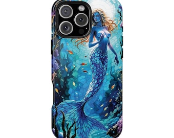 Mermaid Faux Stained Glass Mag Safe Phone Case For Iphone Lover,  Custom Stained Glass Effect Phone Case, Unique Gift for Her, Handmade Gift