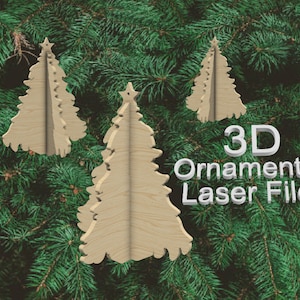 3d puzzle tree Christmas Ornaments laser cutting file
