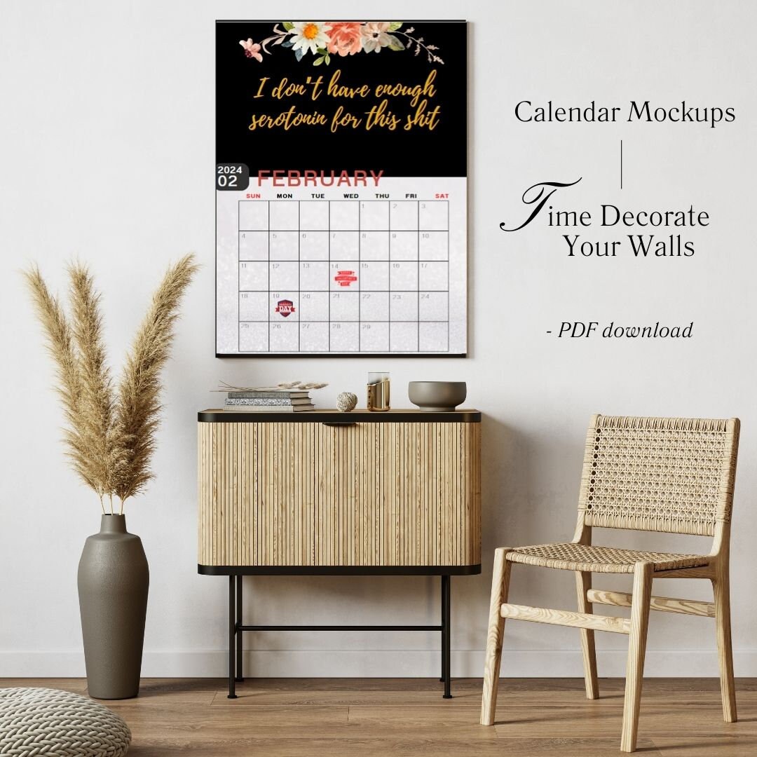 2024 Calendar Printable, 2024 Digital Calendar, 2024 Swear Calendar ...