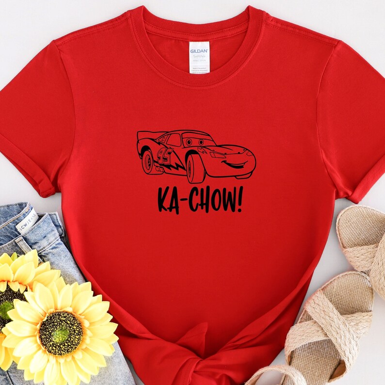 Lightning Mcqueen Ka-chow , Disney Cars , Group Tees , Birthday Party T