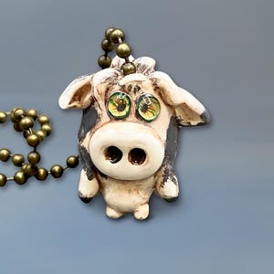 Polymer Clay Anhänger Farmtiere: Kuh & Schwein