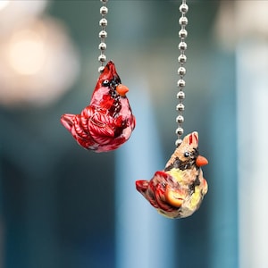 Cardinal light/fan pulls | Pair of Cardinals | Light/ceiling pull chains