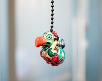 Tirador de luz con forma de pájaro dodo / Decoración colorida para el hogar