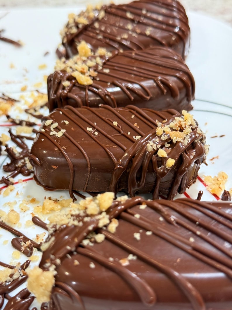 6 Homemade Chocolate Caramel Truffle Vanilla Cake Bars image 1