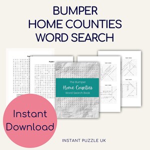 The Bumper Home Counties Word Search -  99 Instant Downloadable Word Searches - Endless Fun For Adults and Children