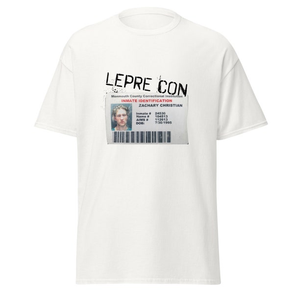 custom st. patrick's day funny lepre-con leprechaun tee with inmate card or headshot, gifts for friends, gag gift