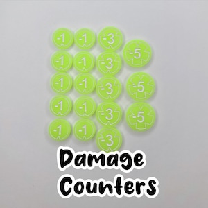 Neon Yellow-Green Acrylic Damage Counters Compatible with Lorcana