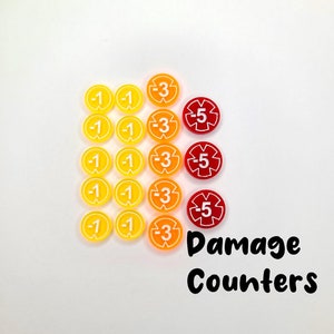 Clear Acrylic Damage Counters Compatible with Lorcana