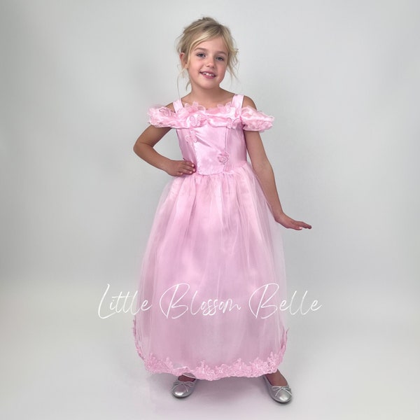 Pink Princess Dress | Pink Party Dress | Butterfly Princess Dress| Aurora Princess Dress| Gift for Granddaughter| Daughter Gift