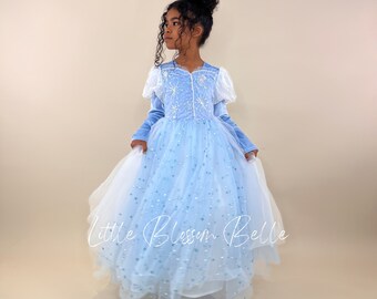 Princess Cinderella Blue Dress | Princess Dress | Dress and Cape| Gift for daughter| Princess Party | Blue Dress| Fancy Dress