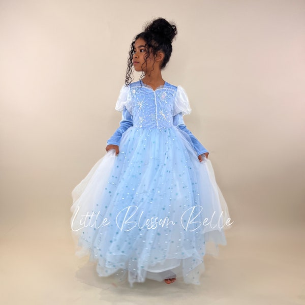 Princess Cinderella Blue Dress | Princess Dress | Dress and Cape| Gift for daughter| Princess Party | Blue Dress| Fancy Dress