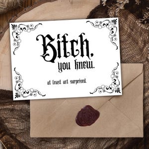 Cartão de proposta de madrinha gótica personalizada, casamento gótico preto, seja minha madrinha, cartão engraçado, casamento escuro, poema gótico pessoal para impressão, download