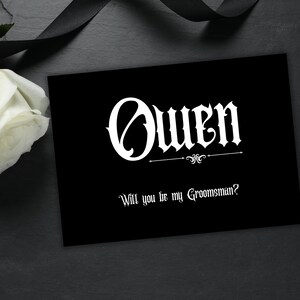Carte de proposition de garçon d'honneur personnalisée mariage gothique noir carte de proposition de mariage sois mon meilleur homme carte personnalisée mariage sombre drôle imprimable téléchargement pdf