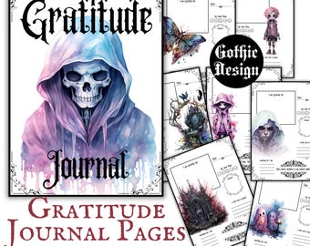 Gothic Gratitude Journal Pages Printable Download Gothic Daily Planner Gratitude Diary Daily Gratitude Log Growth Mindset Planner Goth Core