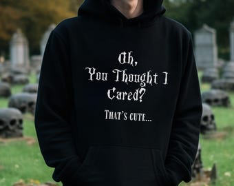 Sudadera gótica negra con capucha, ropa gótica de bruja, sudadera estética emo, sudadera divertida, sudadera con capucha con cita gótica, regalo de Halloween, regalos para góticos