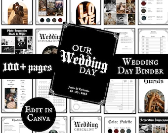 Wedding Day Binder Template Gothic Design Ultimate Wedding Planner Instant Digital Download Moody Wedding Custom Wedding Organizer Checklist
