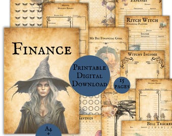 Witch Financial Planner Pages Finance Planner Witch Core Budget Planner Printable Download Magical Planner Pagan Bill Tracker Money Journal